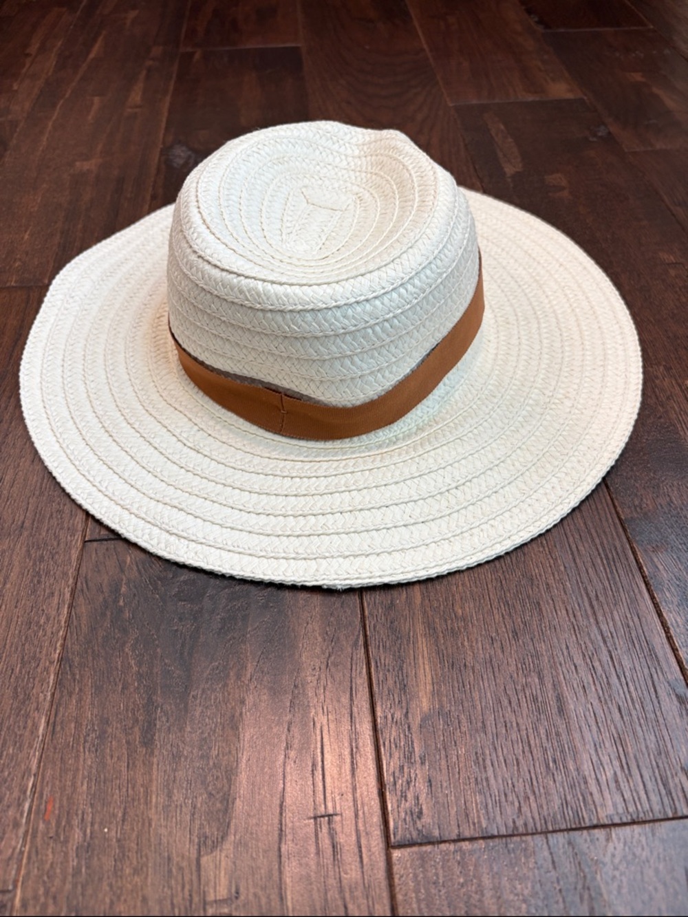 Madewell Packable Cream Straw Sun Hat with Tan Band